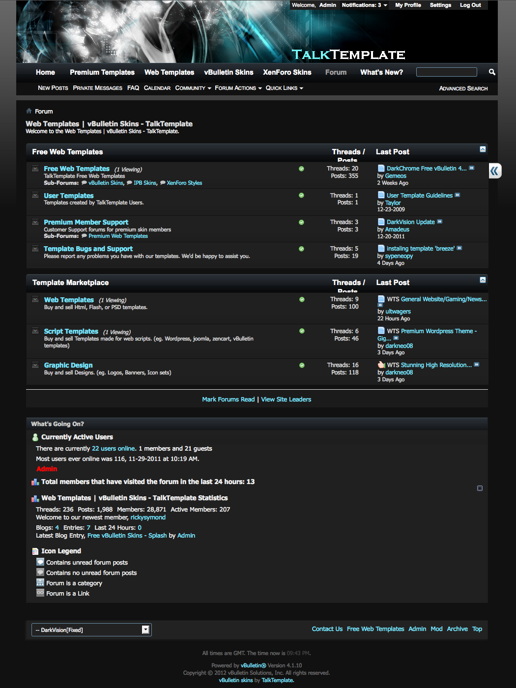 Suite Style Dark Gaming Vbulletin Skin Darkvision 4 2 1 Vbulletin Org Forum